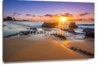 Lienzo Atardecer en Sandy Beach en Honolulu